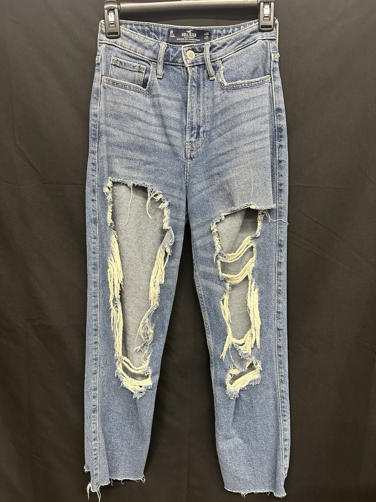 Women’s Hollister Ripped Distressed Jeans W24 L27  (0020)
