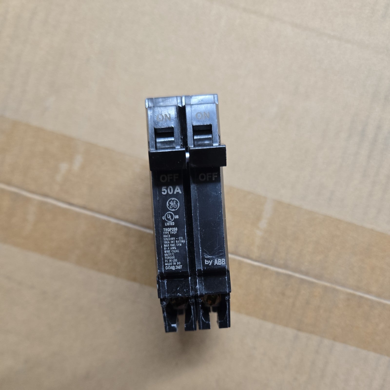 GE THQP250 Double Pole Circuit Breaker, 50 Amp 6C