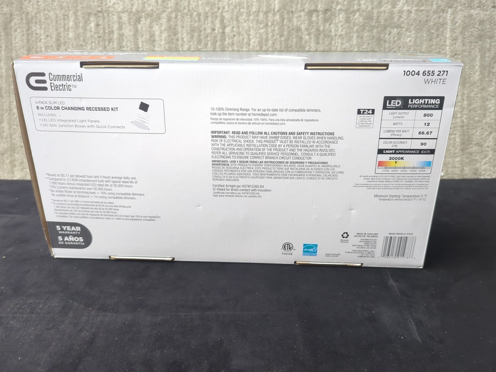 Commercial Electric Ultra Slim 6in. Adjustable CCT Canless New Construction 4PK