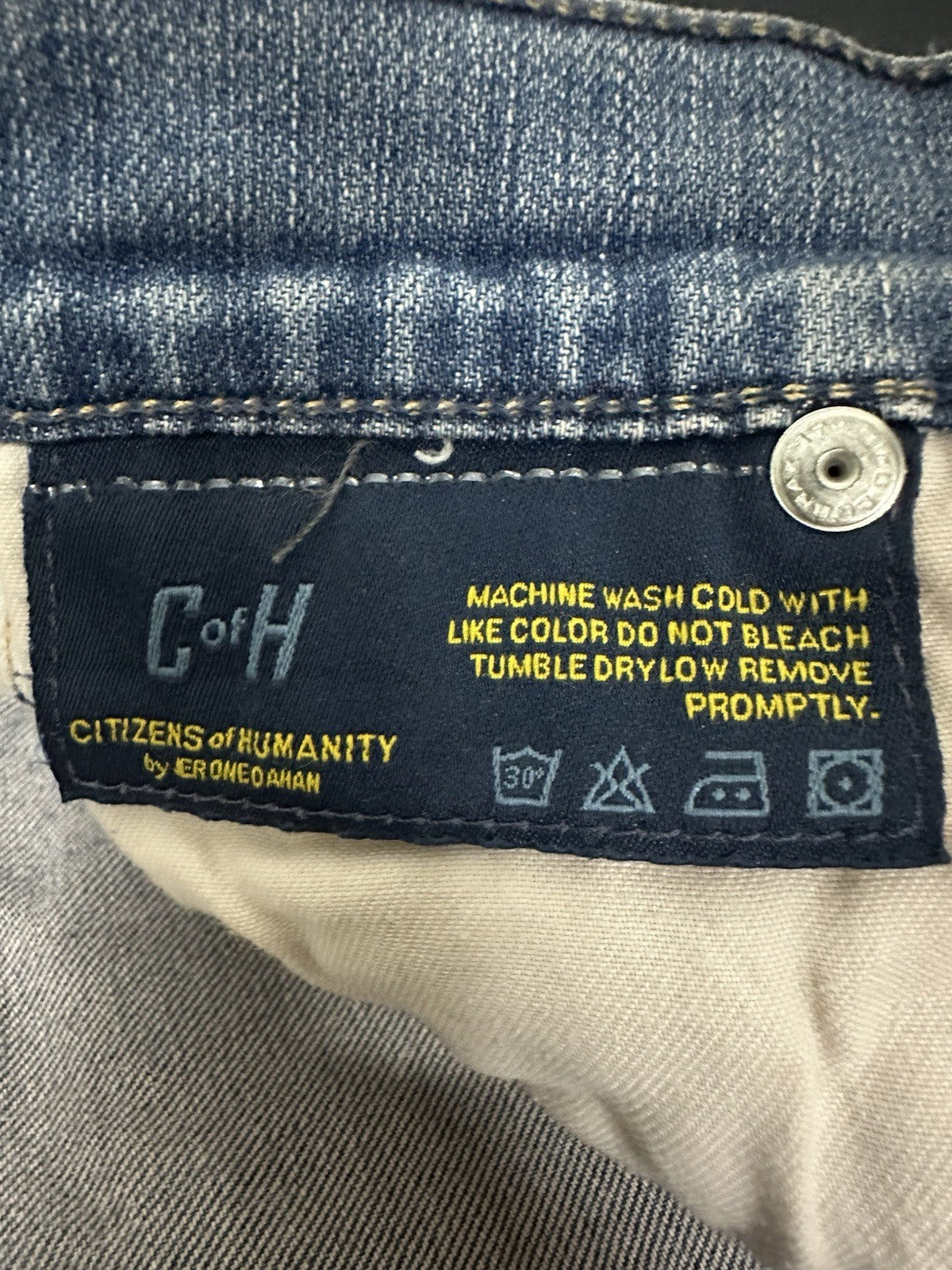 Citizens Of Humanity Hutton Wide Leg Women’s Size 27 Blue Denim Made In USA 0087