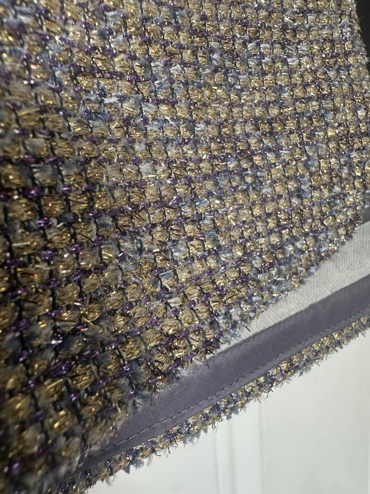 J. Crew Sz 6 Skirt Purple/Gold Pencil Skirt Full Side Front Zip Up (0073)