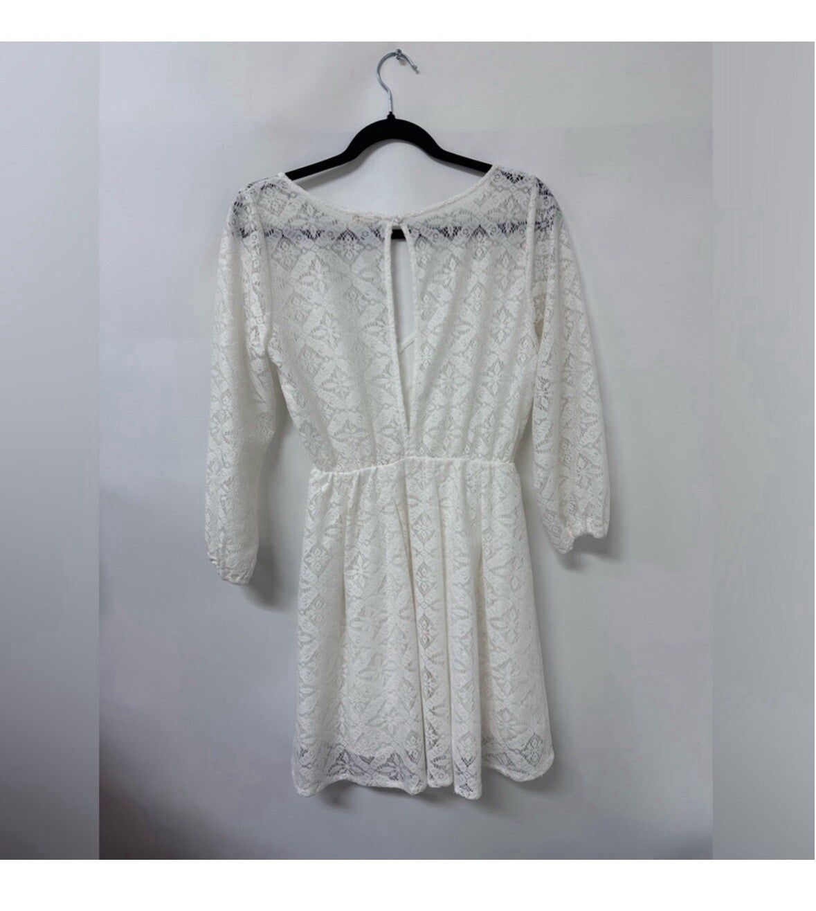 Hollister Women’s Medium Lace Boho Dress Cream Fully Lined Hippie Party 0101