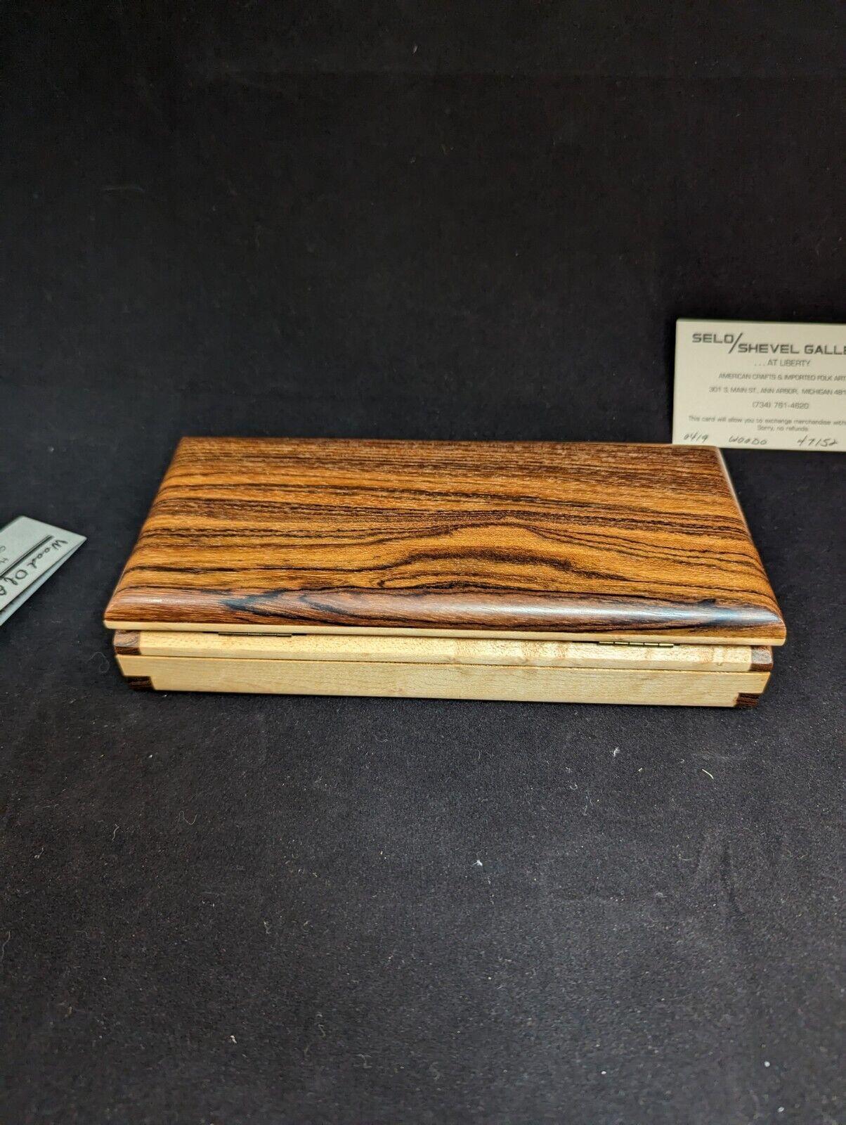 Hand crafted Wood Box 4" X 8" X 1 3/4"