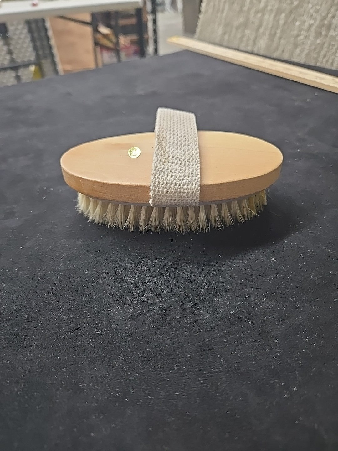 Shower Scrub Brush With Wooden Paddle And Strap 8B