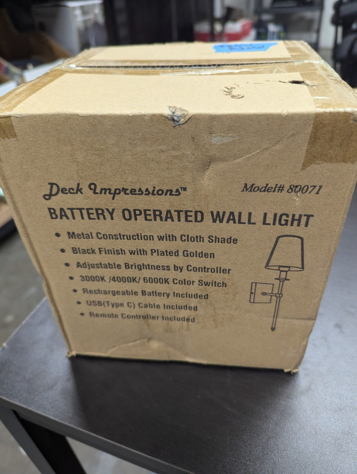 Deck Impressions Cordless Rechargeable Operated Wall Light, Remote Control (2D)