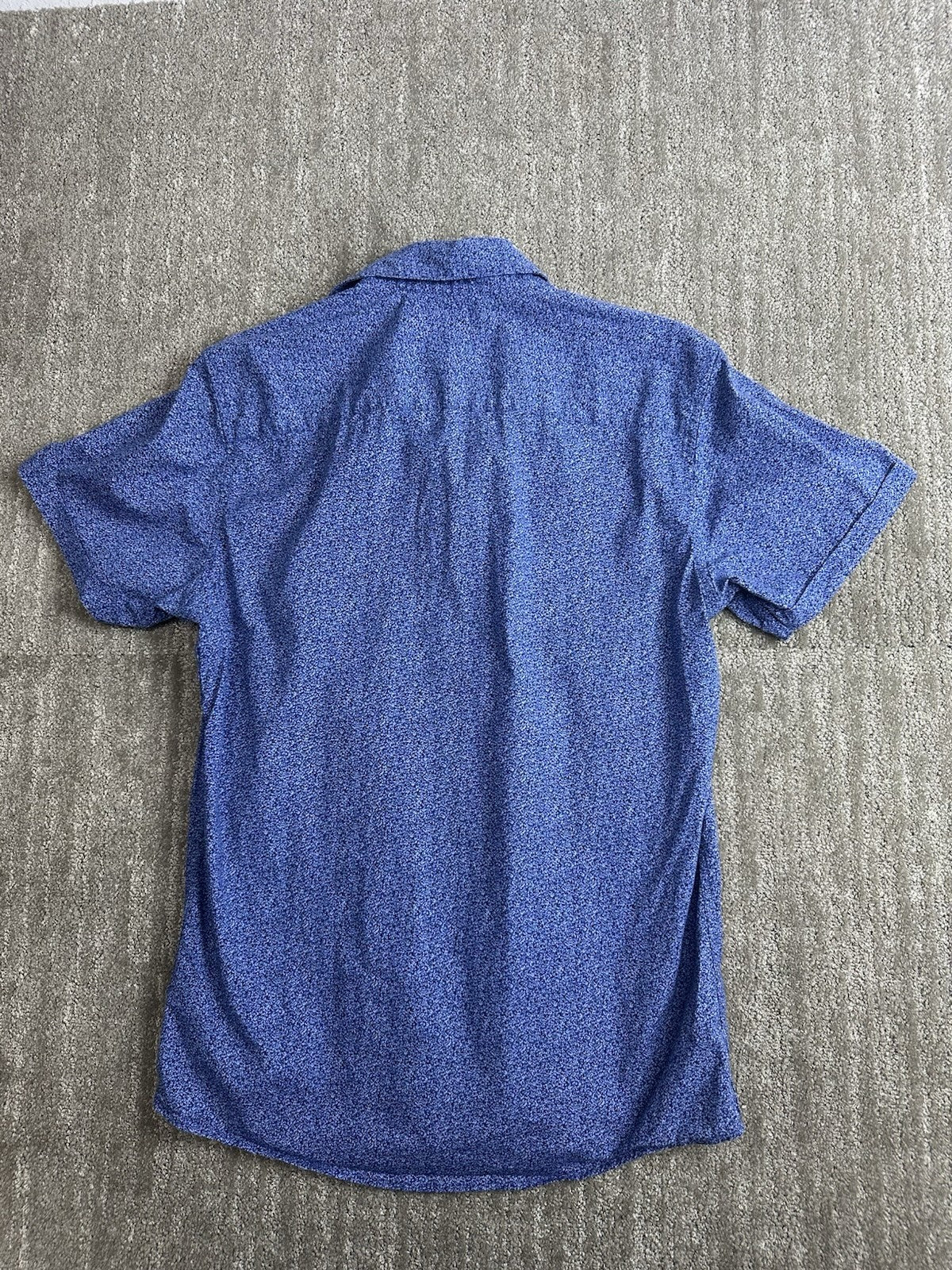 Men’s Marc Anthony Luxury Slim Fit Small Blue Button Up Collar Short Shirt 0042