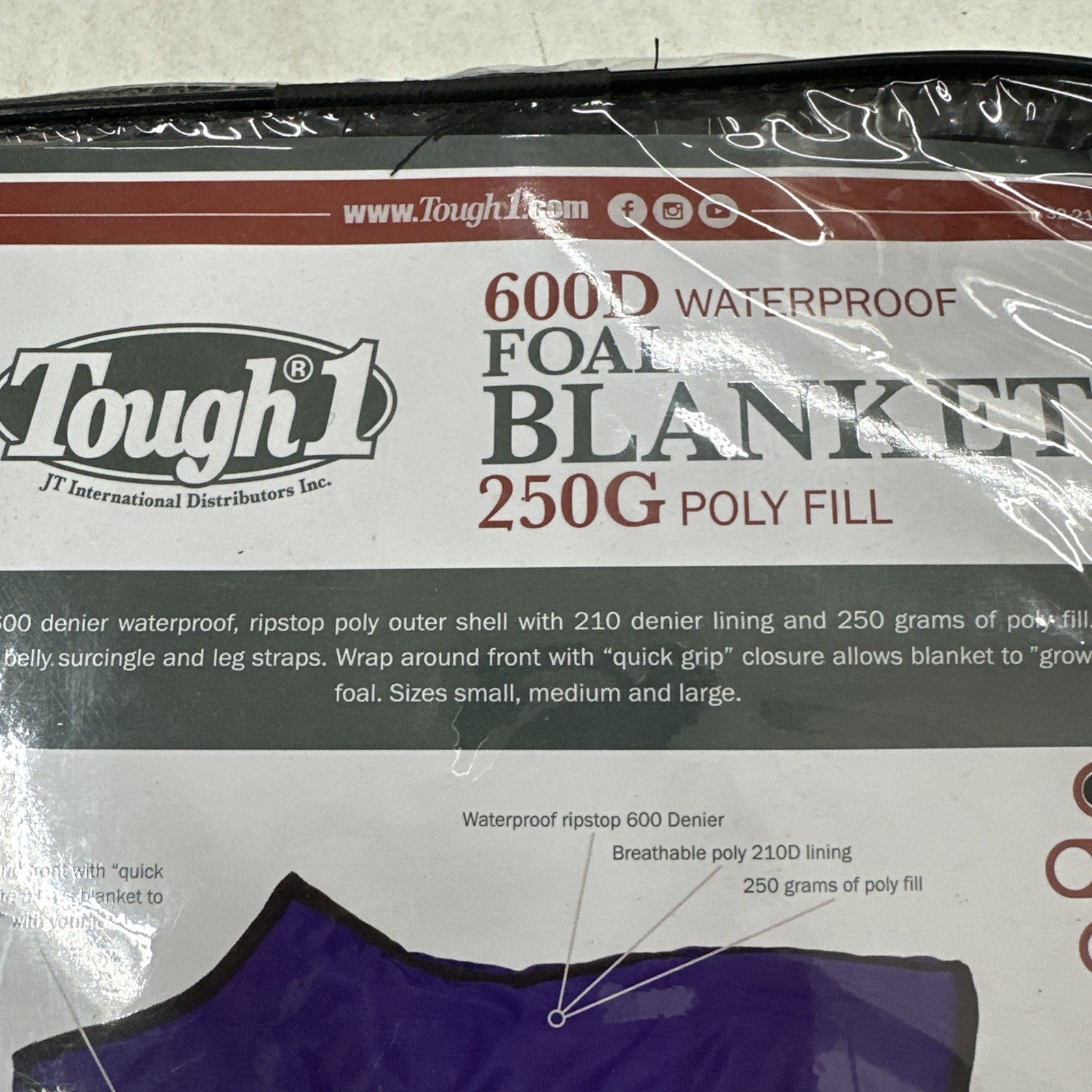 Tough-1 600D Waterproof Foal Blanket Poly Adjustable Size Small Black Green (5A)