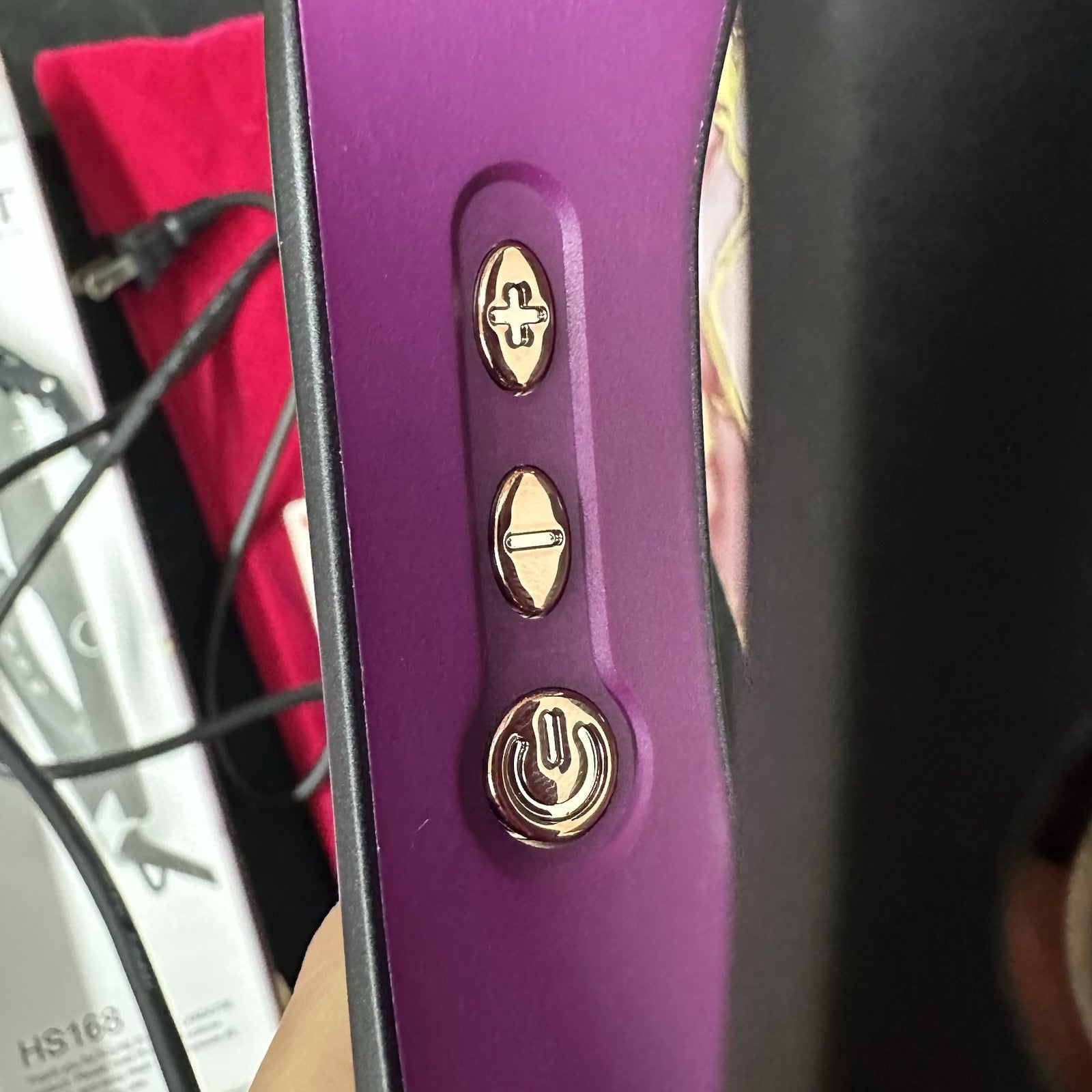 Landot HS168 2-in-1 Hair Twist Hot Iron Curler/Straightener - Black Purple 11c