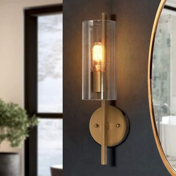 Modern Cylinder Powder Room Wall Sconce 1-Light 18C