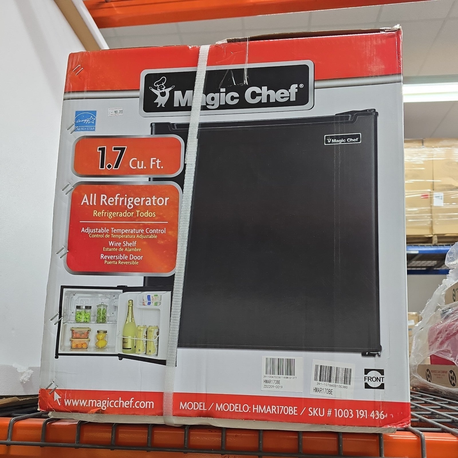 Magic Chef 1.7 cu. ft. Freezerless Mini Fridge in Black