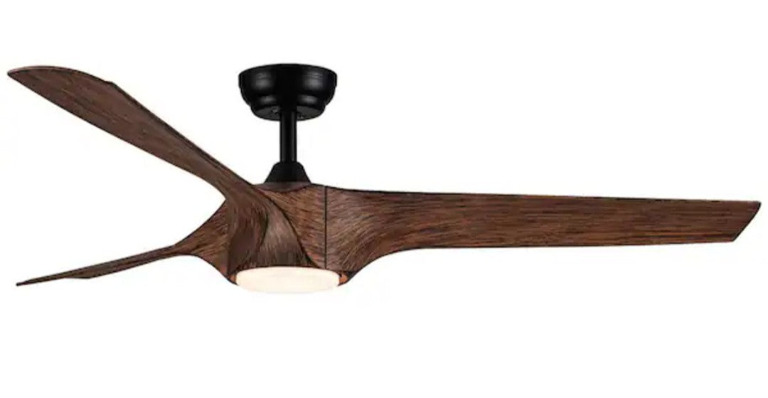 Luxury 56 Indoor Black Ceiling Fan with DimmableLED Light and Remote Control 18A