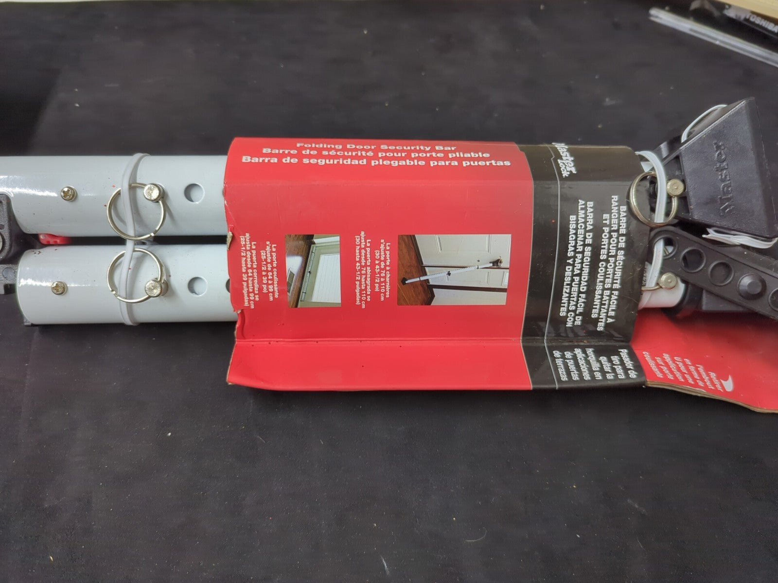 Master Lock 270D Dual Function Adjustable Door Security Bar 20-Gauge Steel 1C