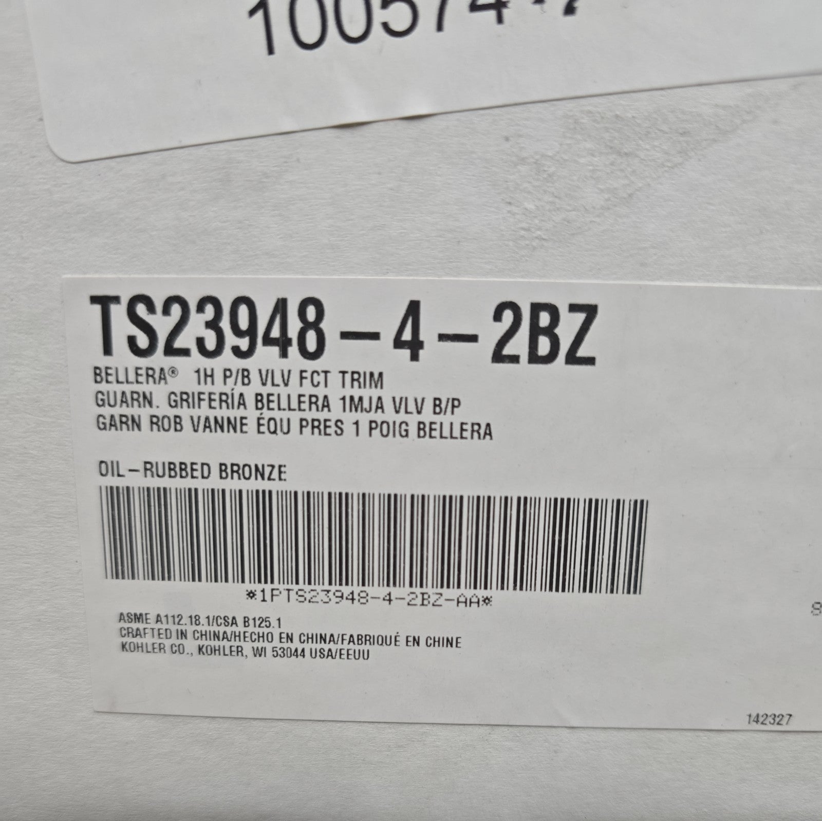 KOHLER BELLERA® 1H P/B VLV FCT TRIM