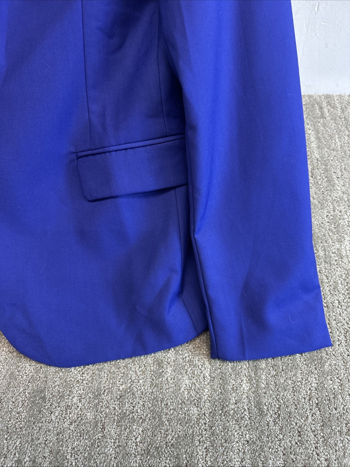 H2H Men's Blue Collared Formal One Button Long Sleeve Blazer Jacket Suit US Sm