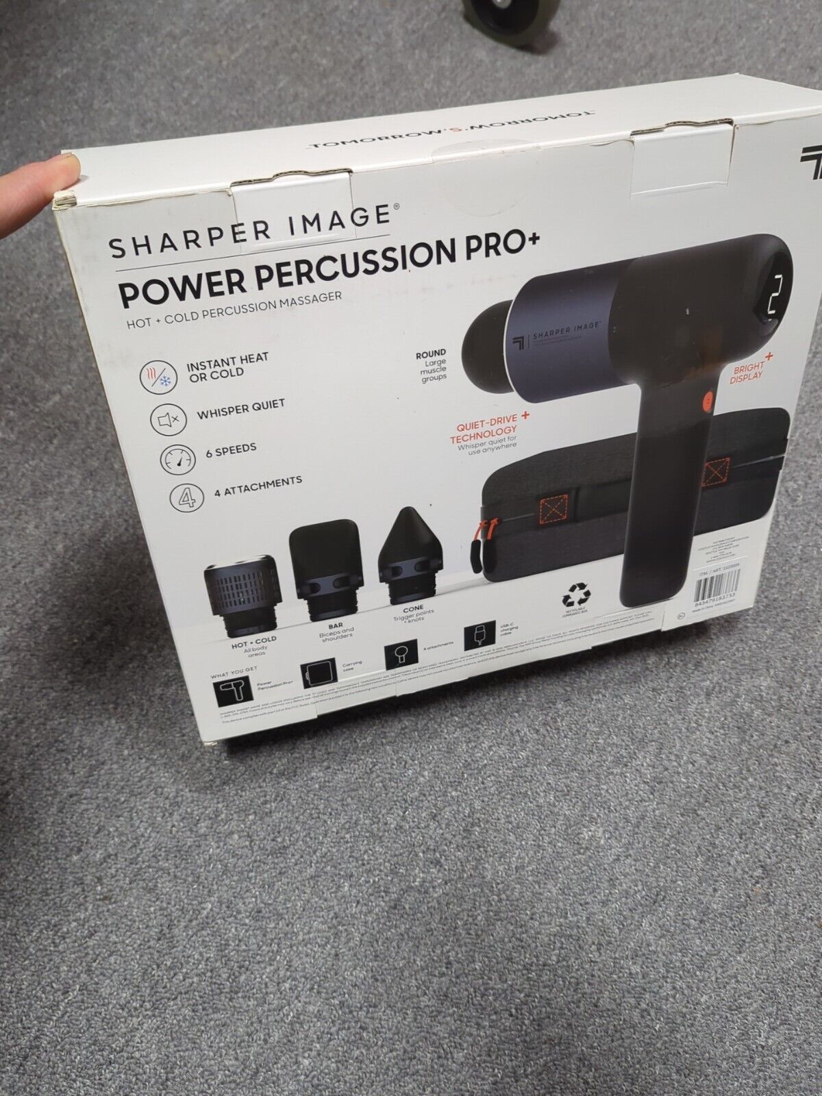 Sharper Image Power Percussion Pro Hot + Cold Massager ~NOB~