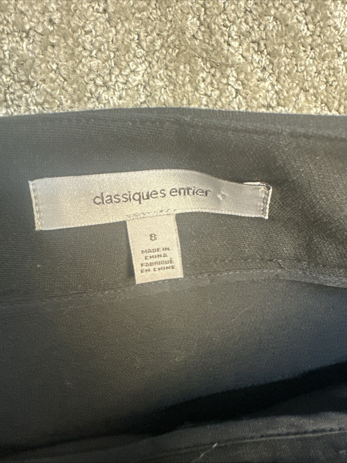 Women’s Classiques Entier Black Dress Size 8 Pants W Faux Pockets   (0025)