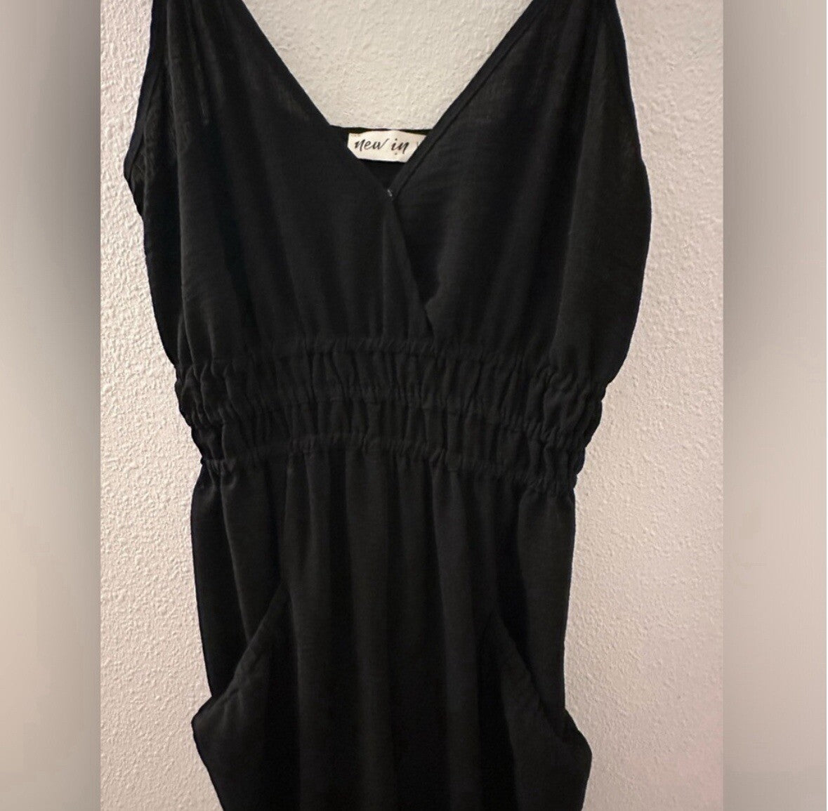 New In Black Jumper Romper Woman’s Size Small Pockets.   3.8
