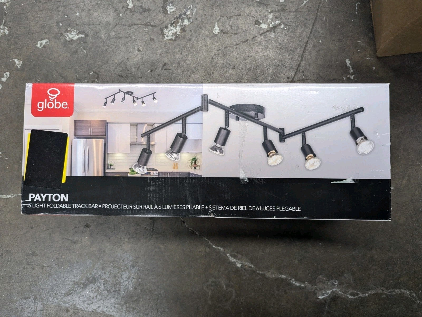 Globe Electric Payton 3.9 ft. 6-Light Black Track Lighting Kit 59693 2D