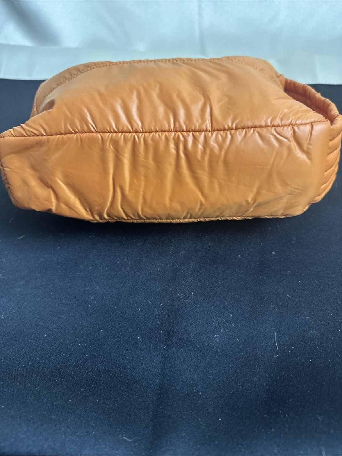 ANORAK Orange Puffy Travel Toiletry Bag Puffer Pouch Zipper Lightweight DownFill