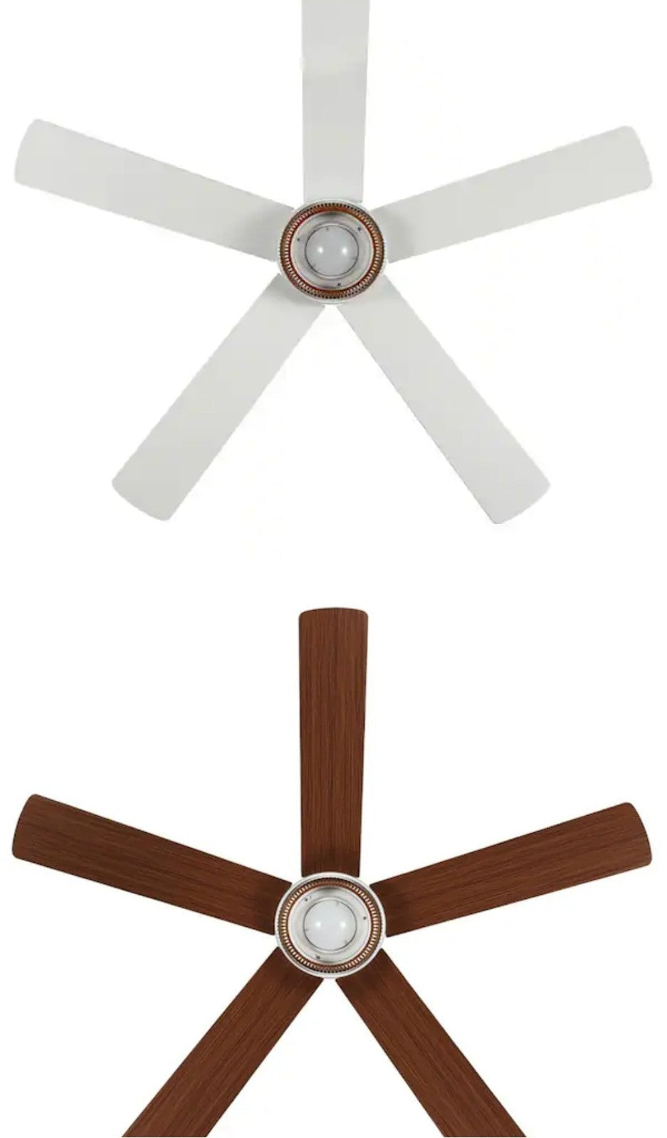 Hampton Bay Tonham 52” White Changing Integrated LED Indoor Ceiling Fan White 