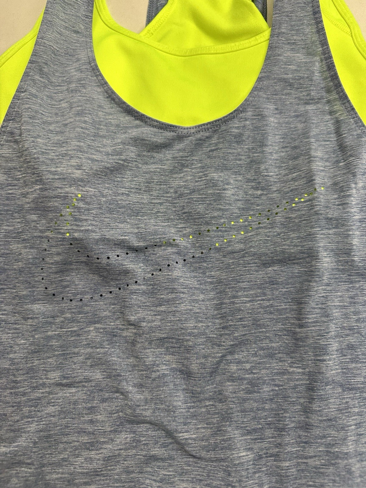 Nike Dri Fit Athletic Sport Run Performance Racerback Built In Bra Tank Top S