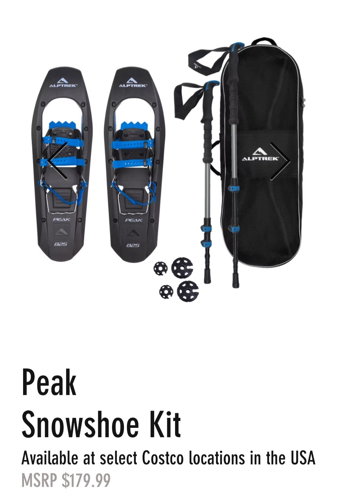 ALPTREK Snowshoes with Under-deck ridges, Integrated heel lift, No Poles