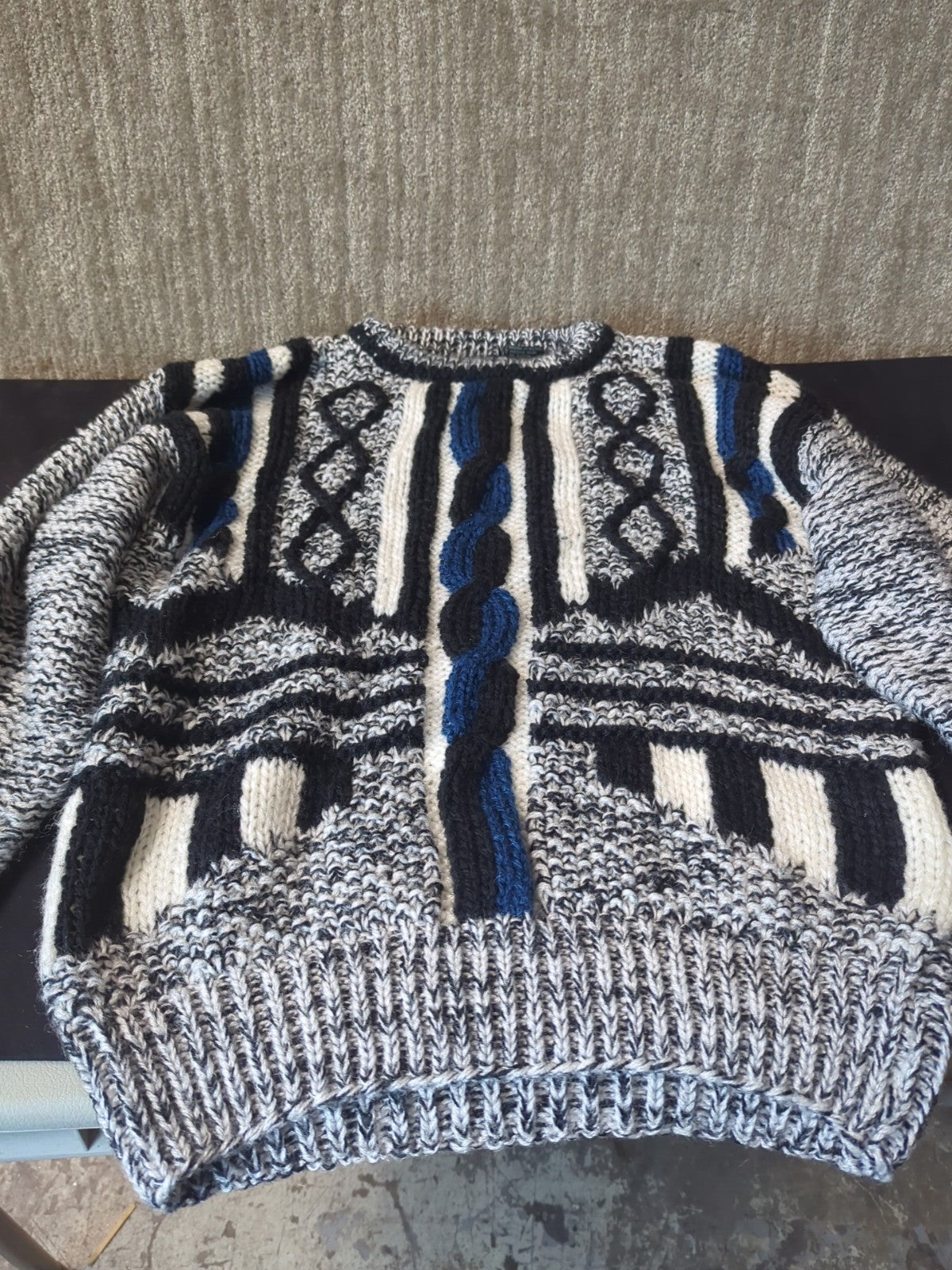 Vintage J.T. Beckett Sweater Mens L Chunky Knit Stretch Loose Knit 90’s