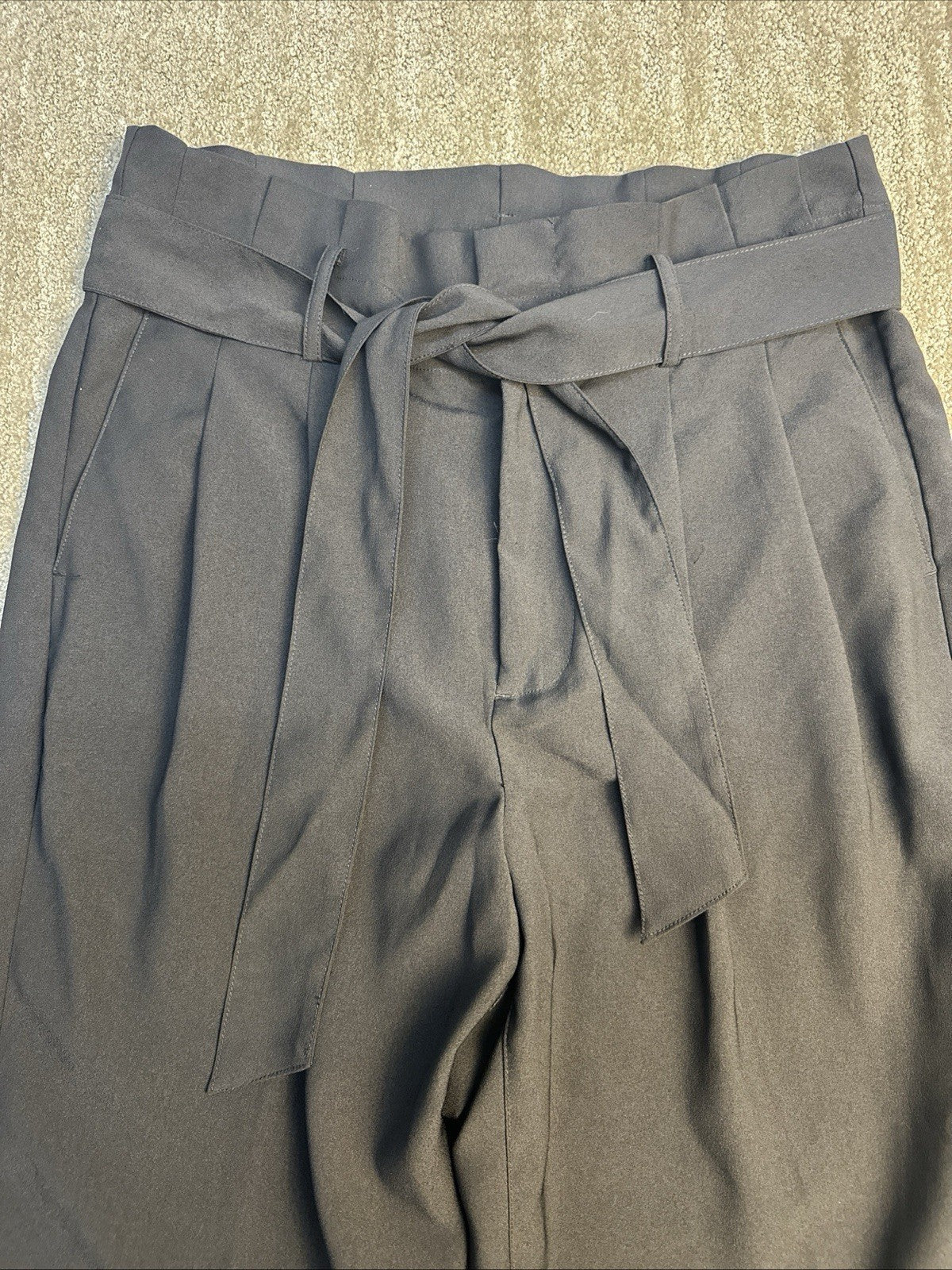Madewell Paperbag High Waisted Tie Front Dress Pants Black Size 8 (0045)