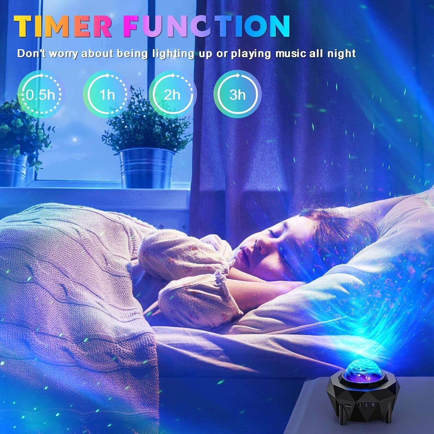 Star Projector Galaxy Light Projector with Remote & Bluetooth Speaker 6A