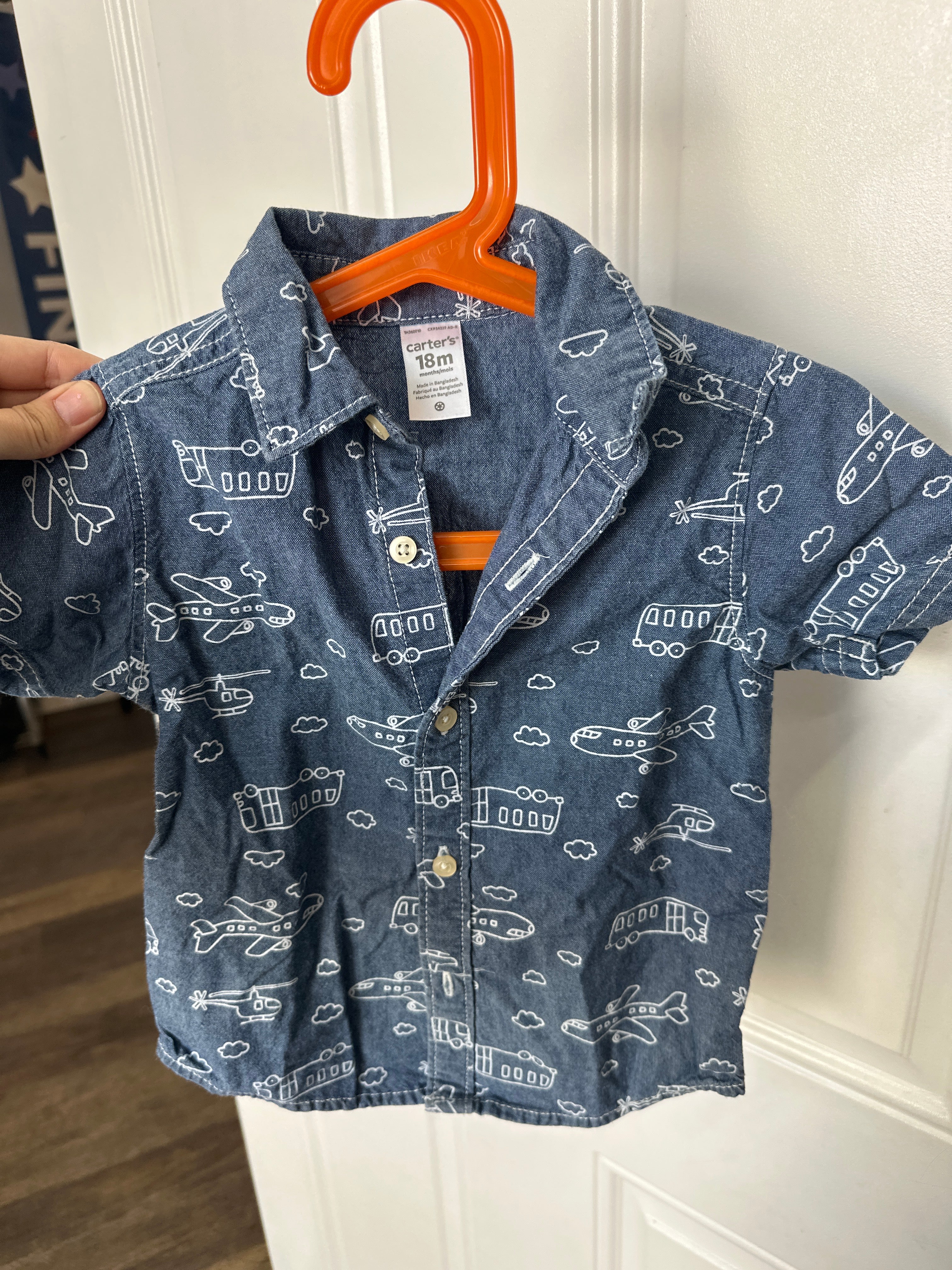 Carters Button Up Tee 18M