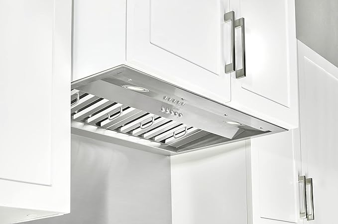 KOBE Range Hoods INX2636SQB-700-3 Built-in, Insert, Range, Hood, 3-Speed, 630 CFM, LED Lights, Baffle Filters, 36", Stainless Steel