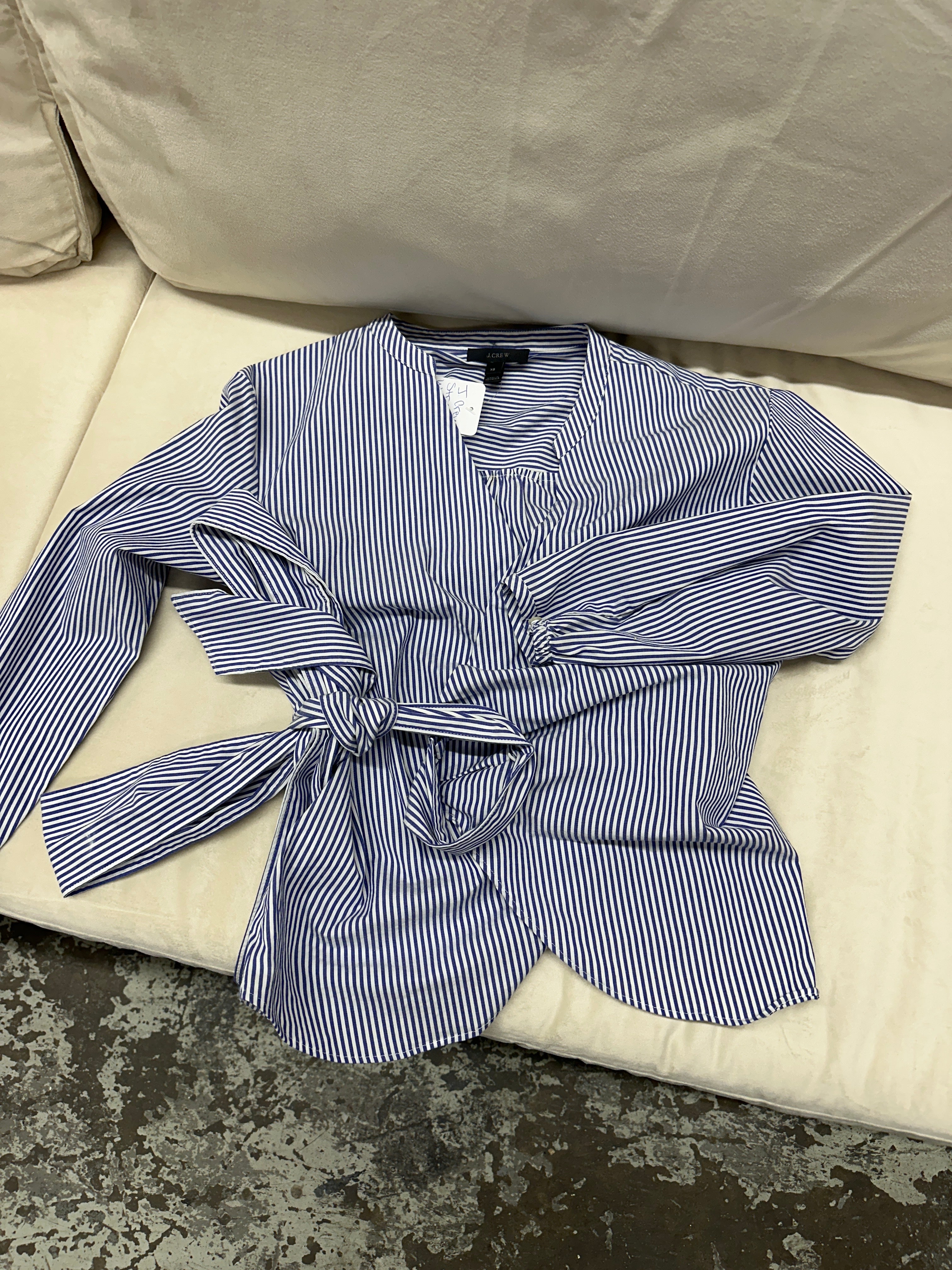 J. Crew Wrap Stripped Top- XS