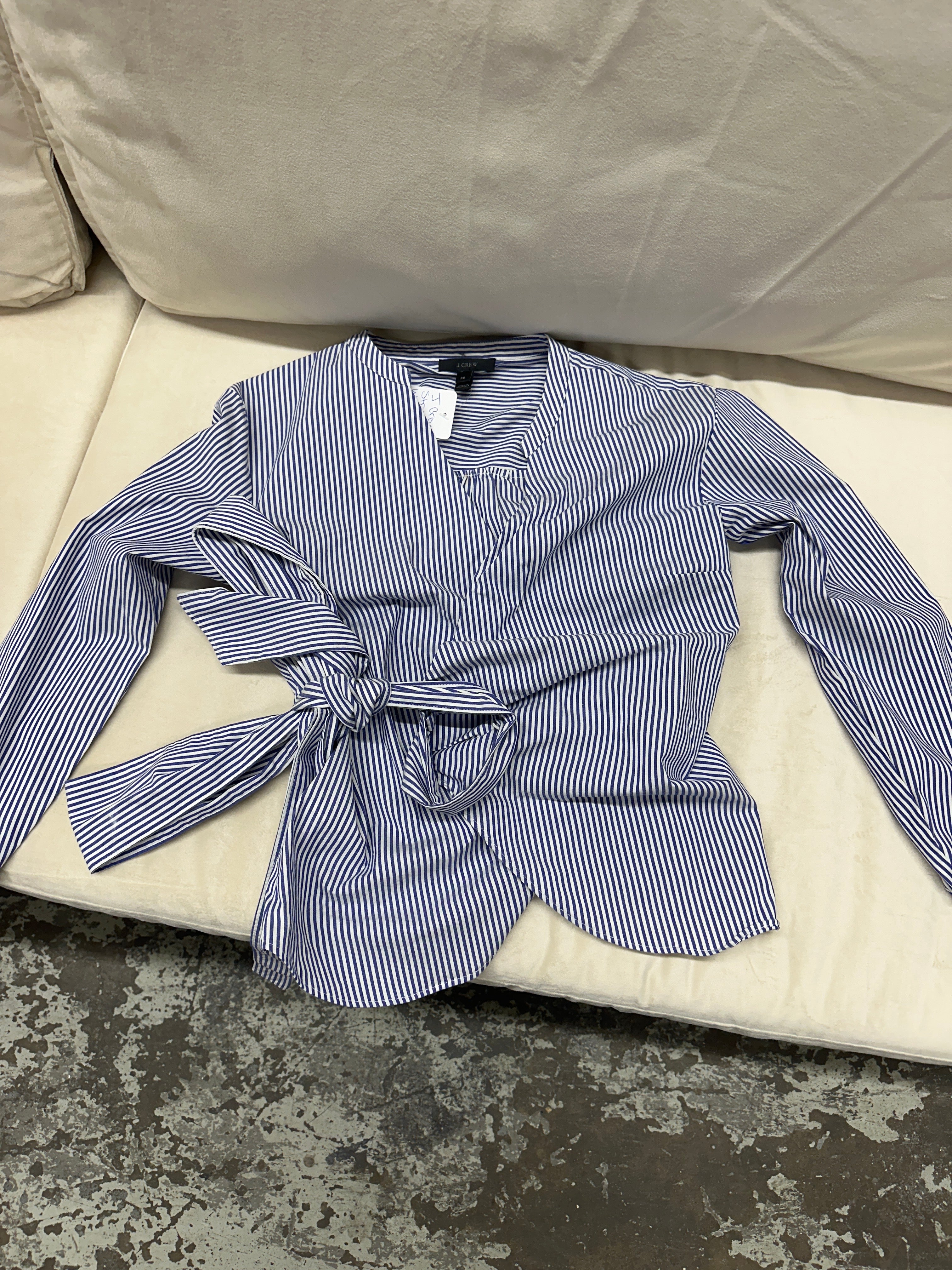 J. Crew Wrap Stripped Top- XS