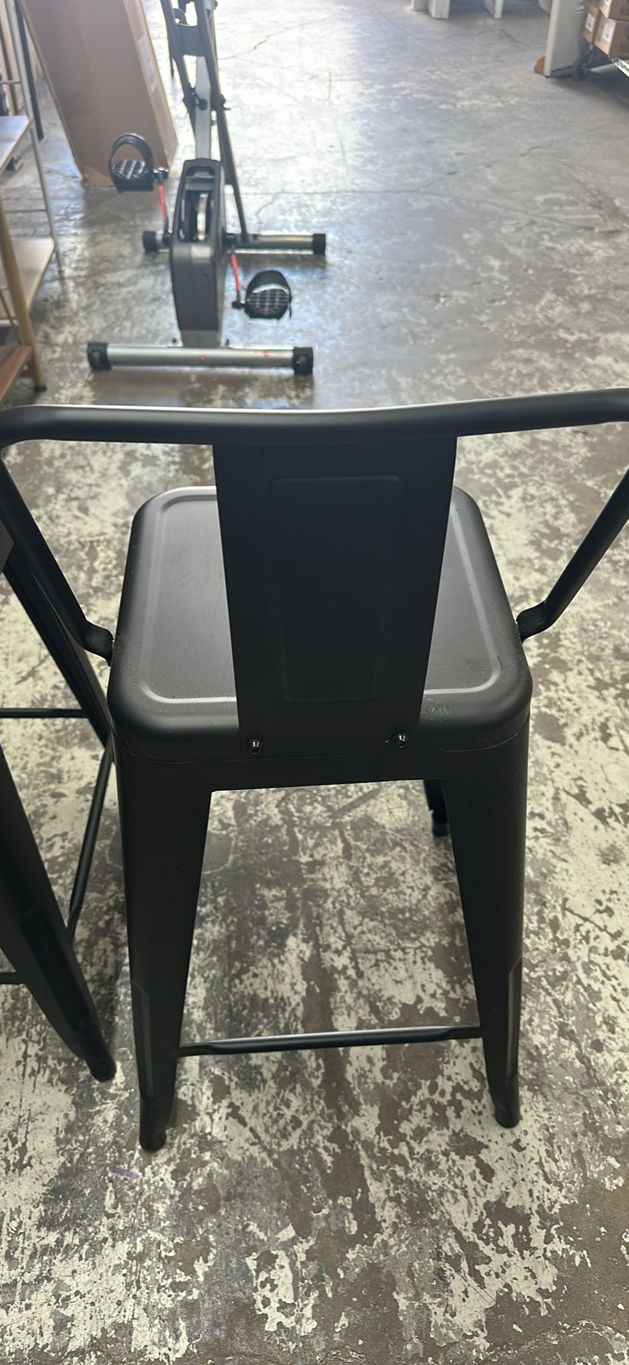 Set of 2 Black Matte Barstool Height Stools