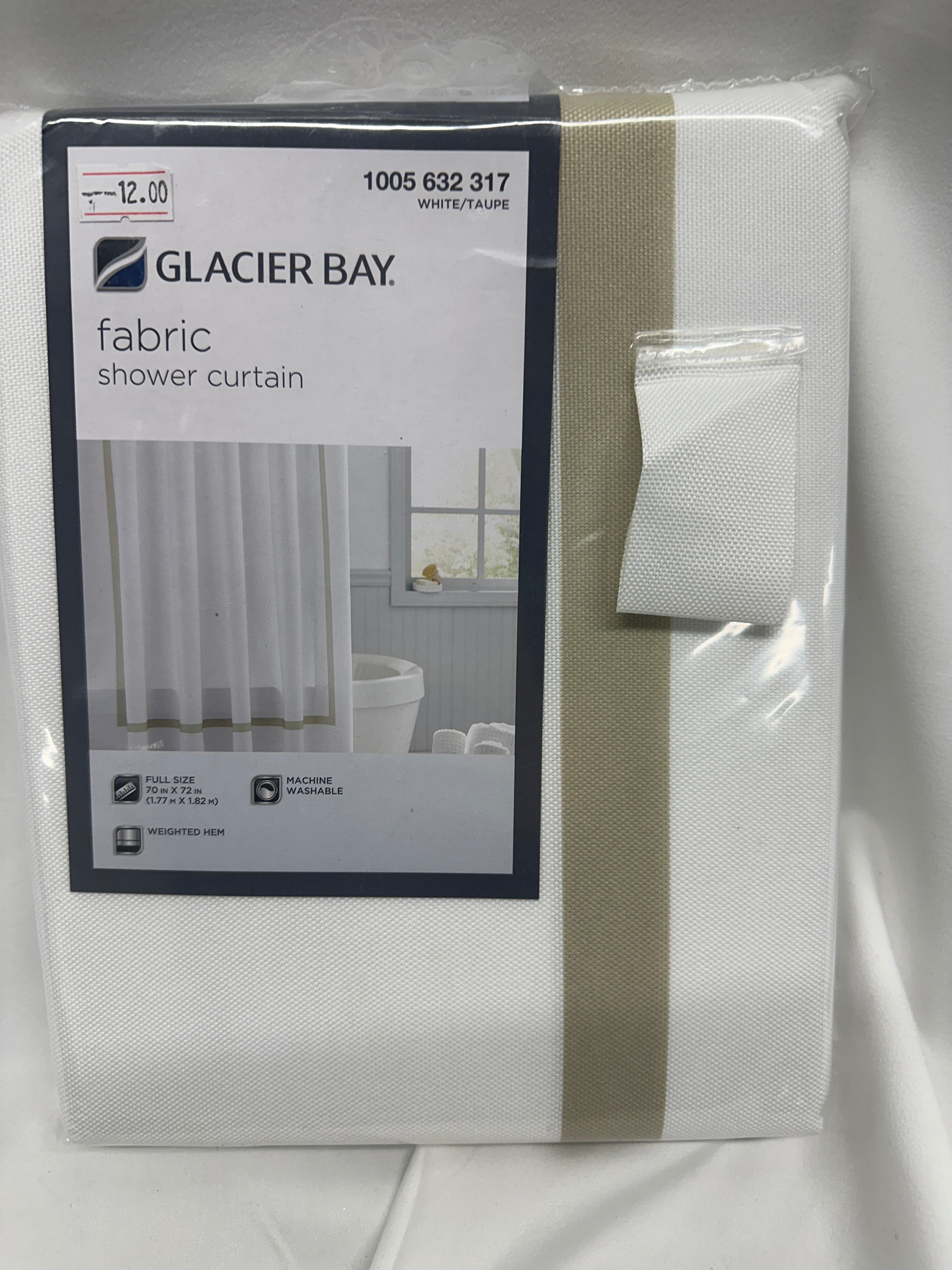 Glacier Bay Fabric Shower Curtain
