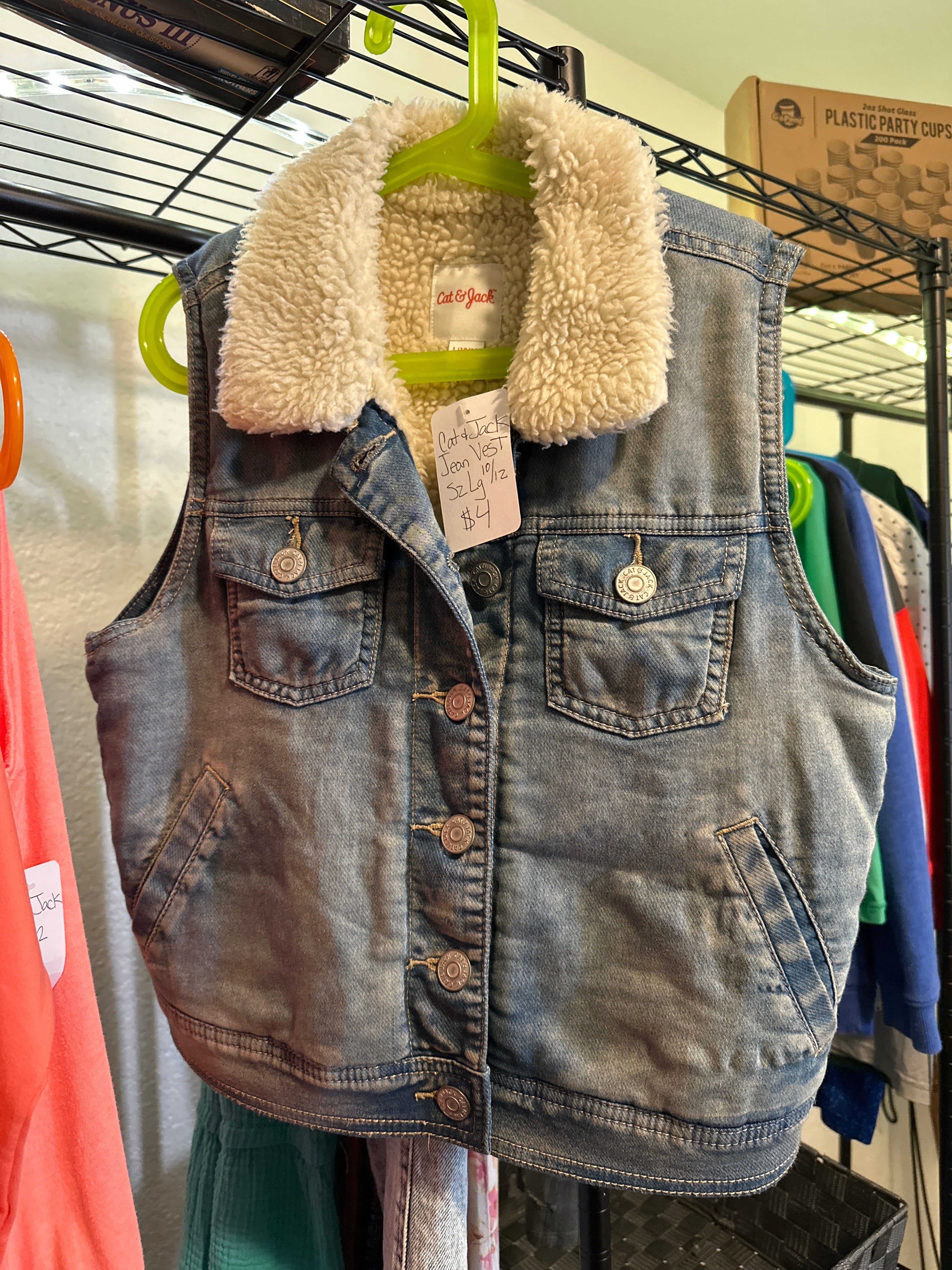 Kids Cat & Jack Jean Vest Lg 10/12