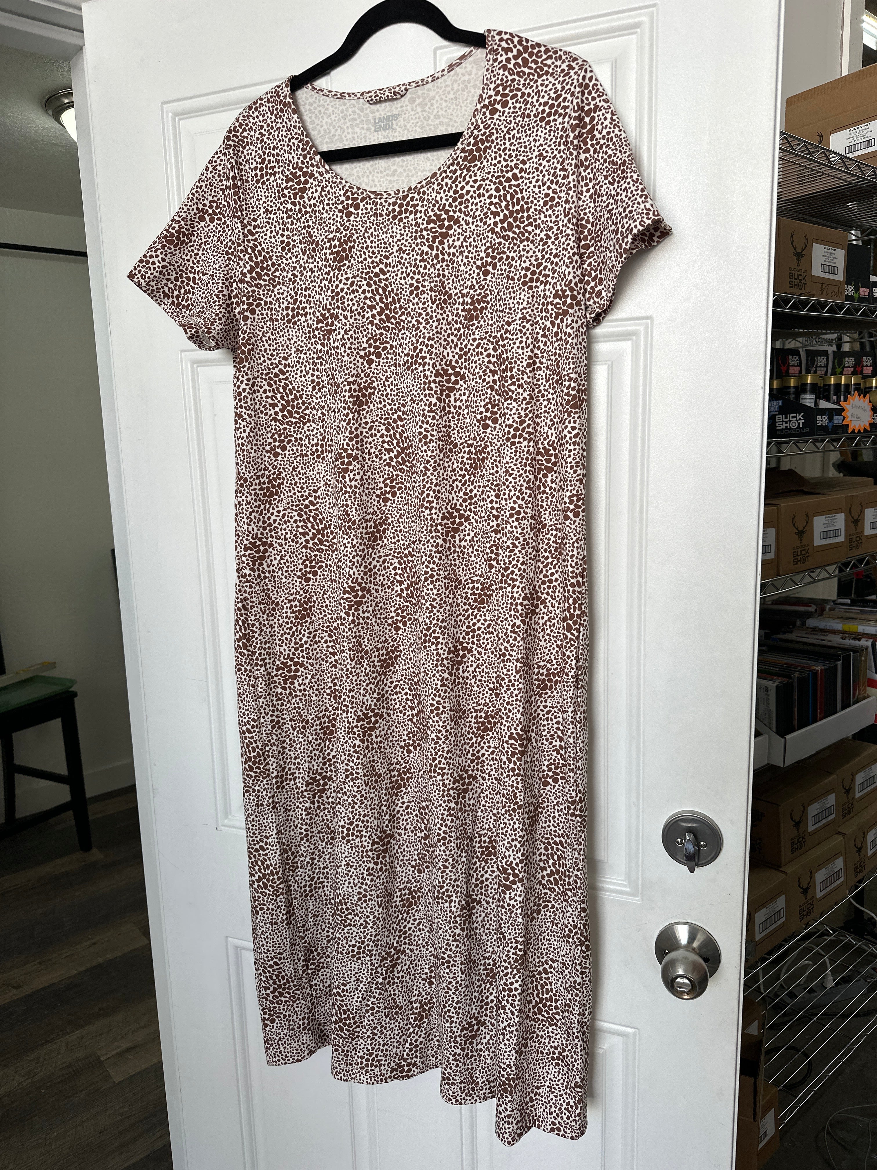 Women’s Land’s End Animal Print long dress Lg