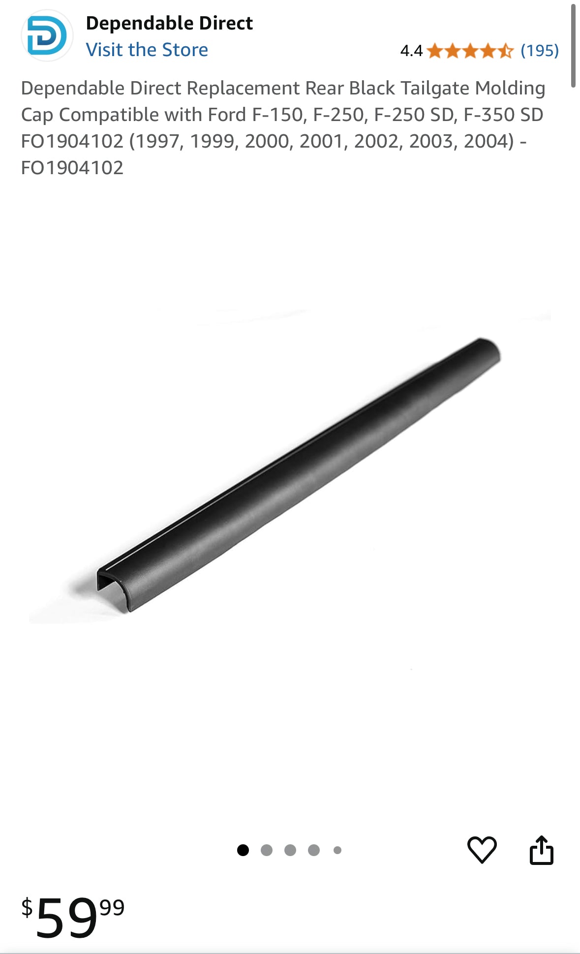 Ford F-150 1997-2003 Tailgate Moulding