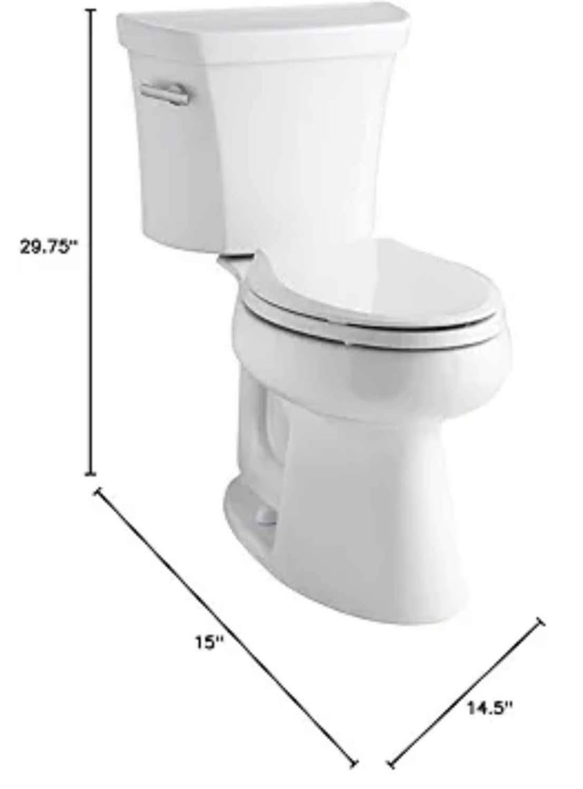 Kohler 3979-0 Highline Comfort Height Two-piece elongated 1.6 gpf chair height toilet
