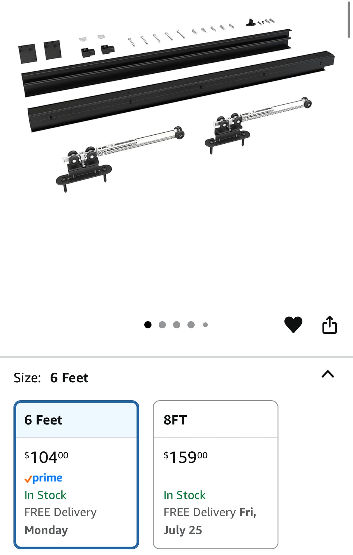 JUBEST 6FT Sliding Barn Door