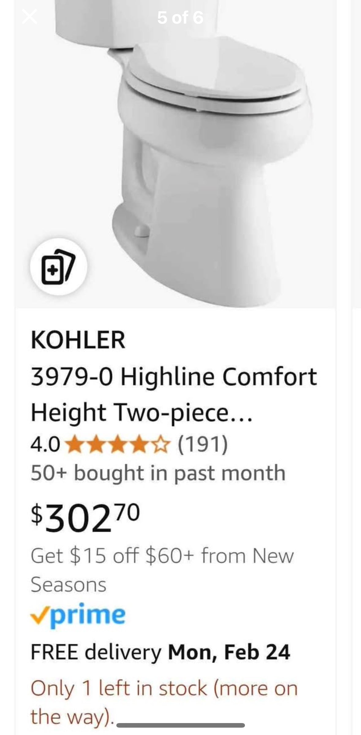 Kohler 3979-0 Highline Comfort Height Two-piece elongated 1.6 gpf chair height toilet