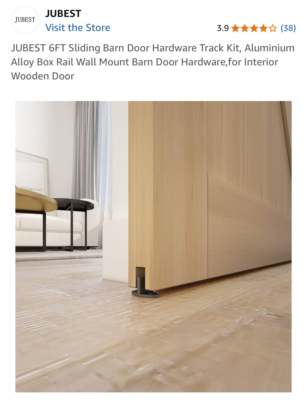 JUBEST 6FT Sliding Barn Door
