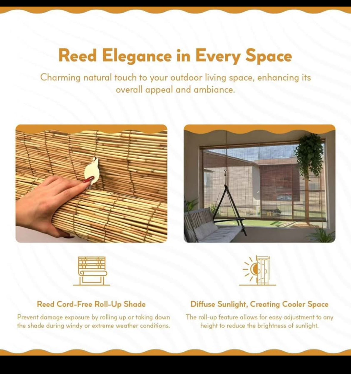 Bamboo Blinds, Cocoa, 72"W x 72"L