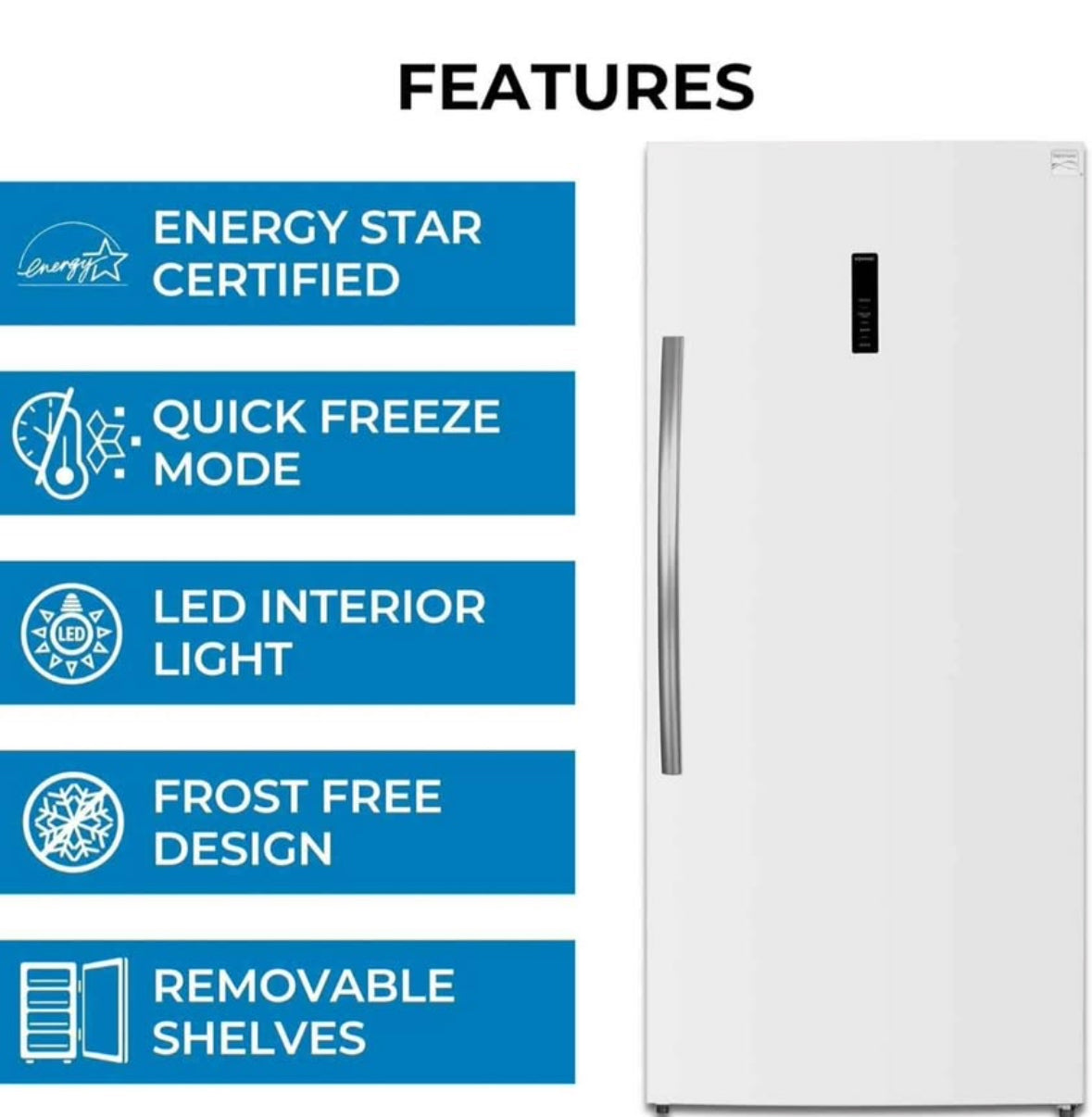 Kenmore New Upright Freezer 21 cu. ft.