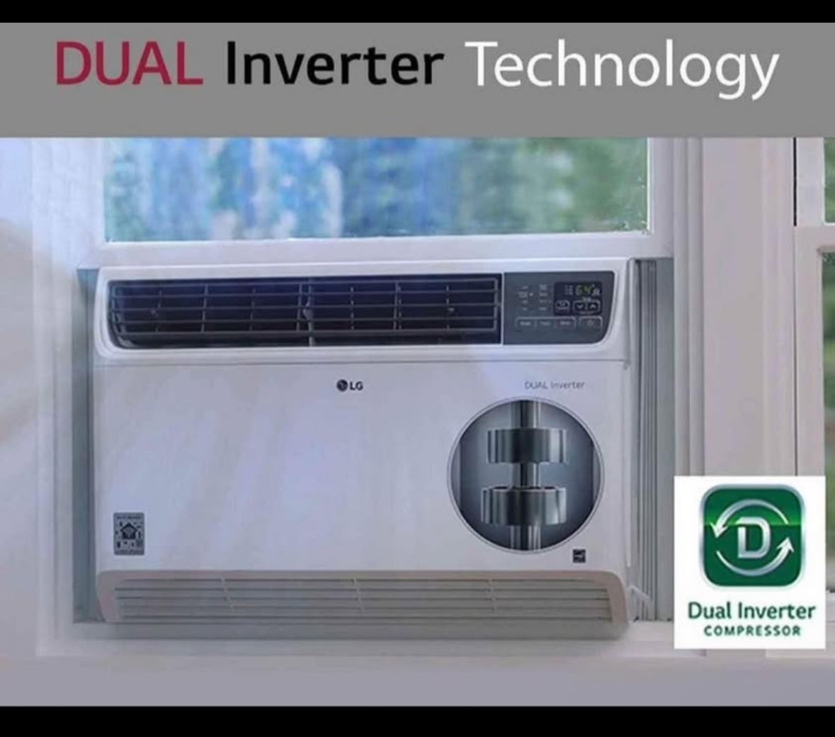 LG LW2422IVSM 23,500 Dual Inverter Smart Window, 230V, Air Conditioner Cools Rooms up to 1,440 Sq. F