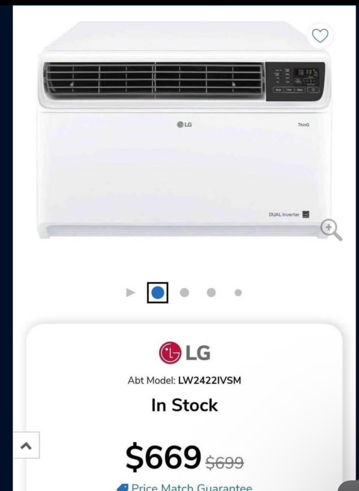 LG LW2422IVSM 23,500 Dual Inverter Smart Window, 230V, Air Conditioner Cools Rooms up to 1,440 Sq. F