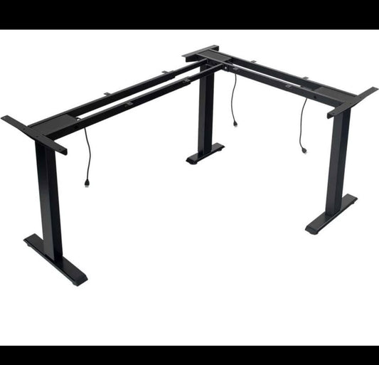 3-Motor Electric Adjustable Standing and Sitting Computer Desk with 3 Legs for Home and Office 270lb