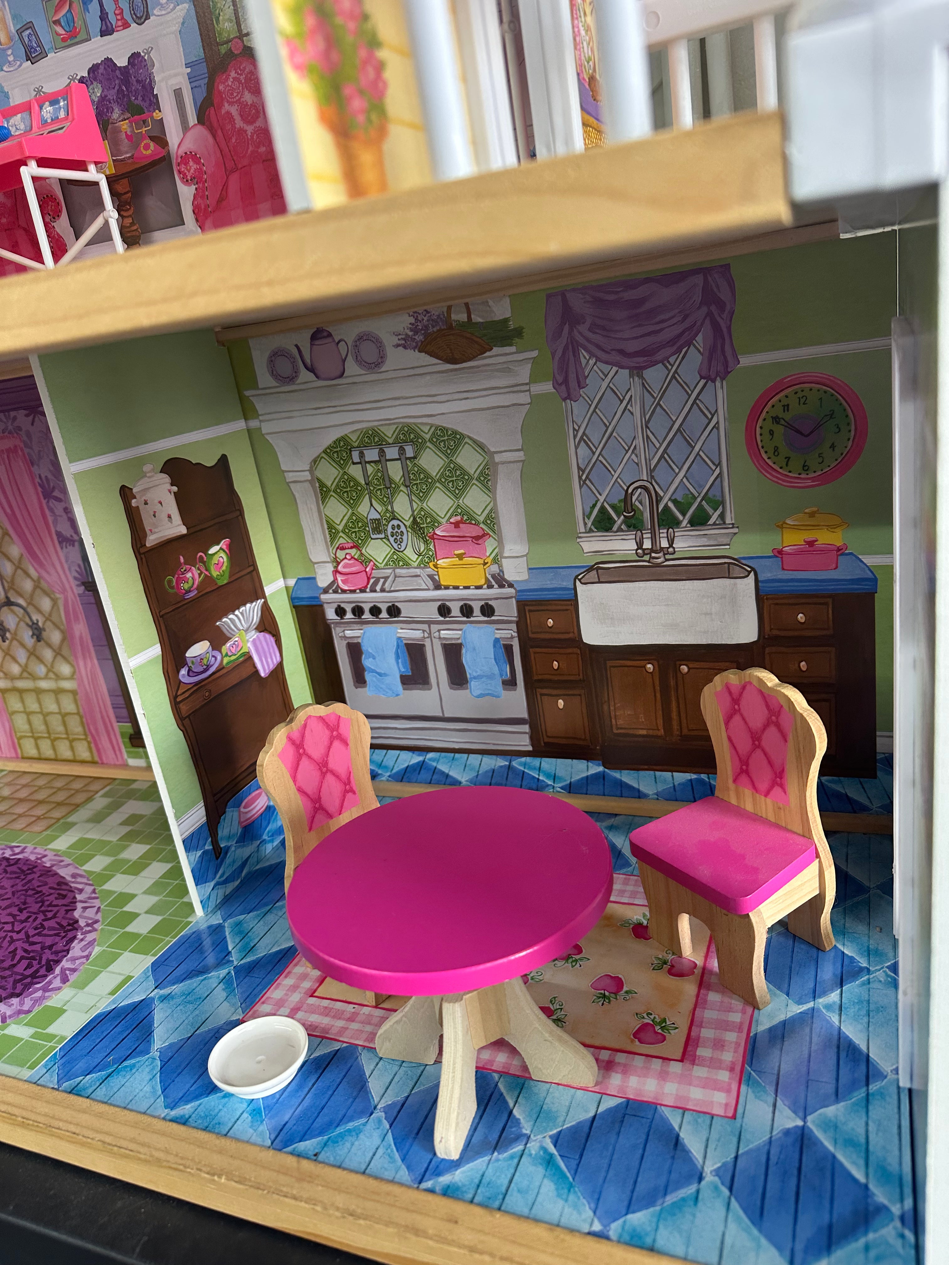 KidKraft My Dreamy Wooden Dollhouse w/ some accessories 34in x 15.5in x 47.75in