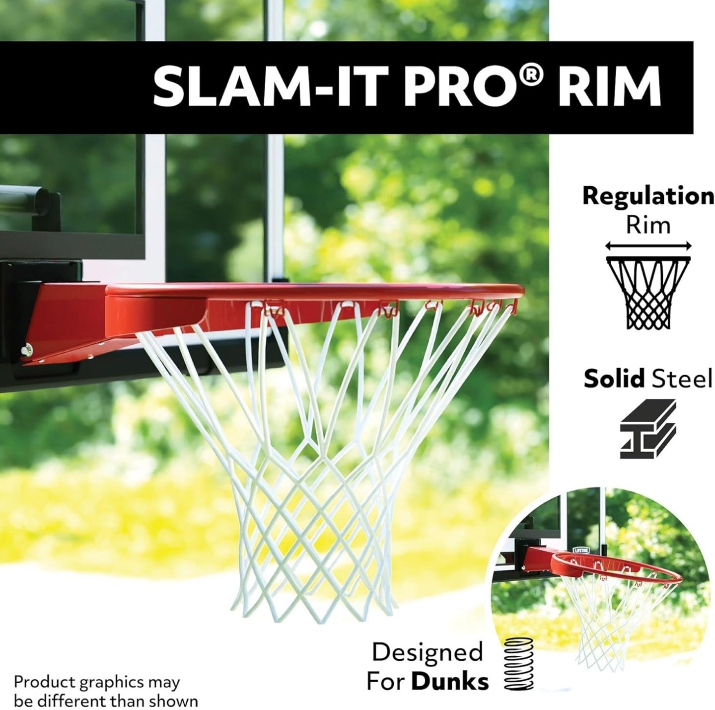 Lifetime Portable Basketball Hoop, 54 Inch Steel-Framed Acrylic Backboard