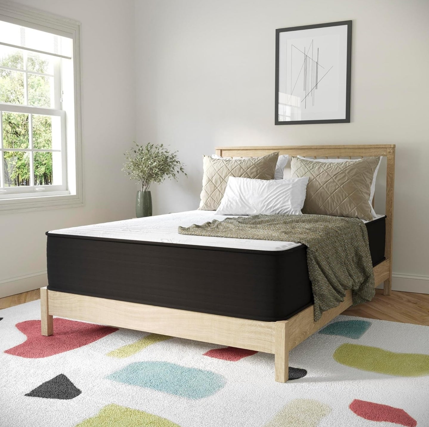 12" Full Hybrid Spring and Foam Mattress in a Box, High Density Foam